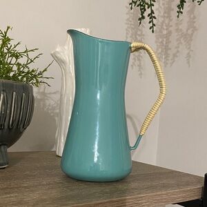 Vintage Kobenstyle Danish Blue Woven Handled Pitcher